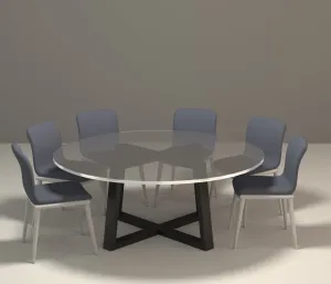 Trapezoid Round Steel Frame Dining Table Base For 72 '' Tables   | TEPE 4840