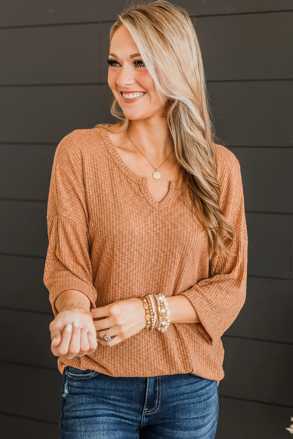 Truly Myself Knit Top- Clay