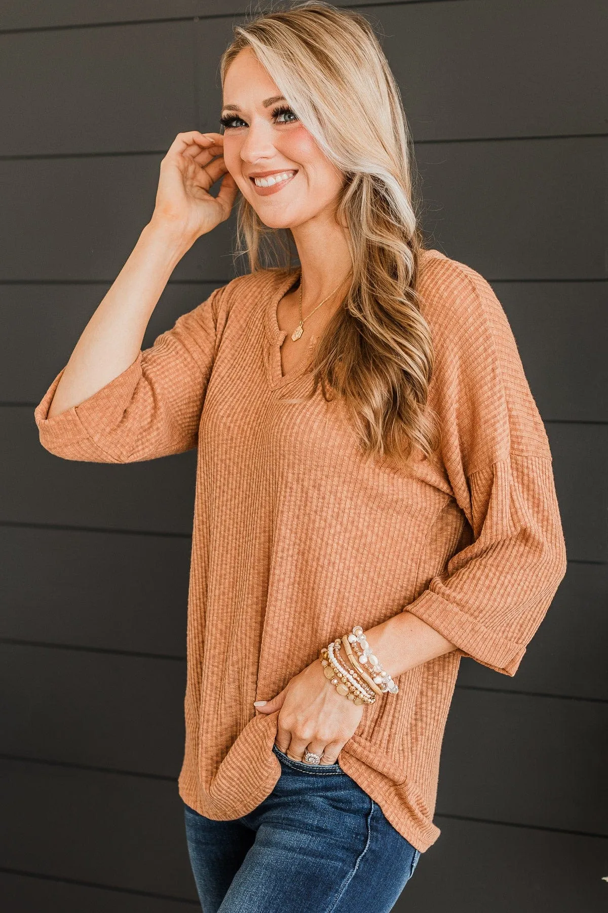 Truly Myself Knit Top- Clay