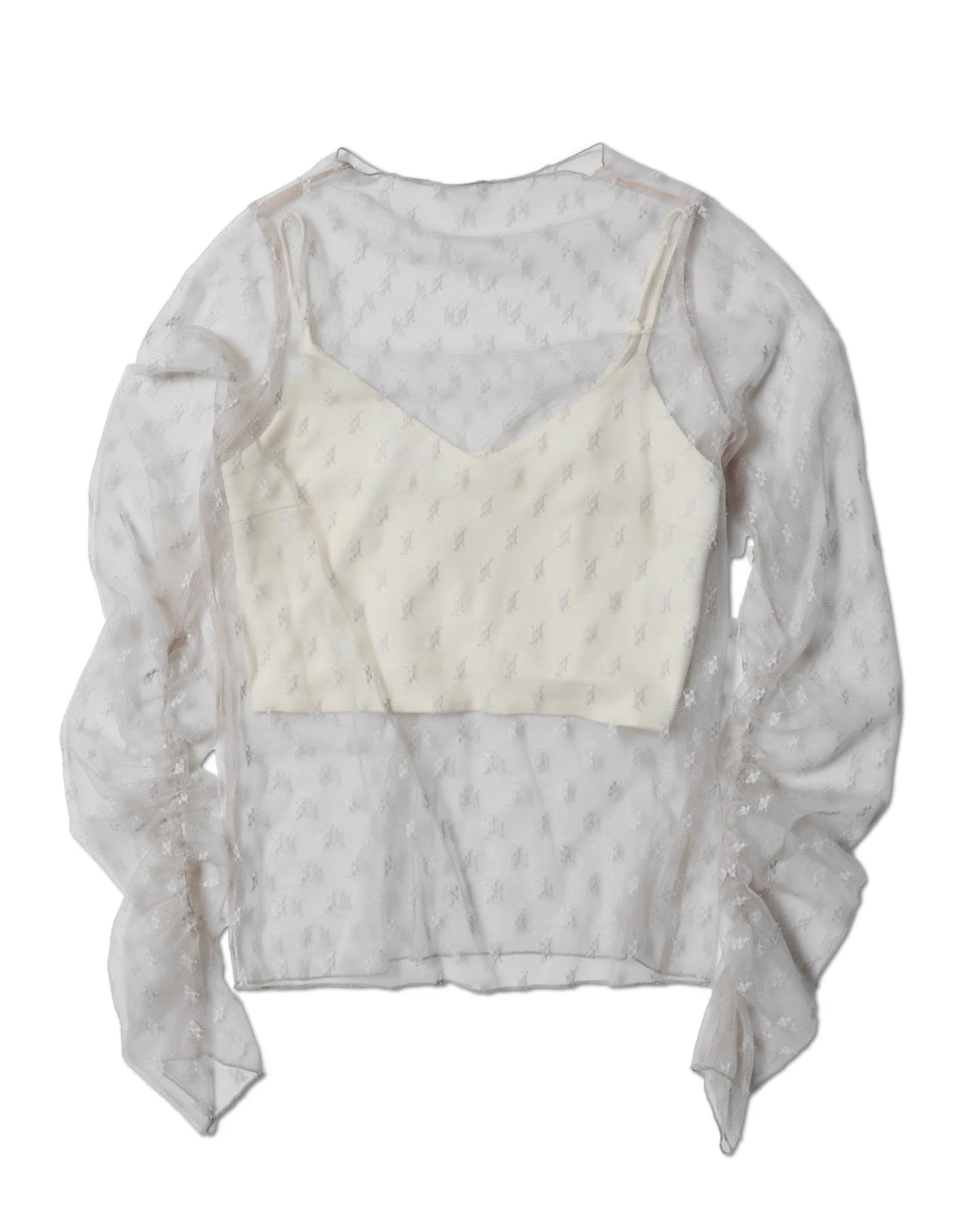 TULLE SHEER TOPS - BEIGE
