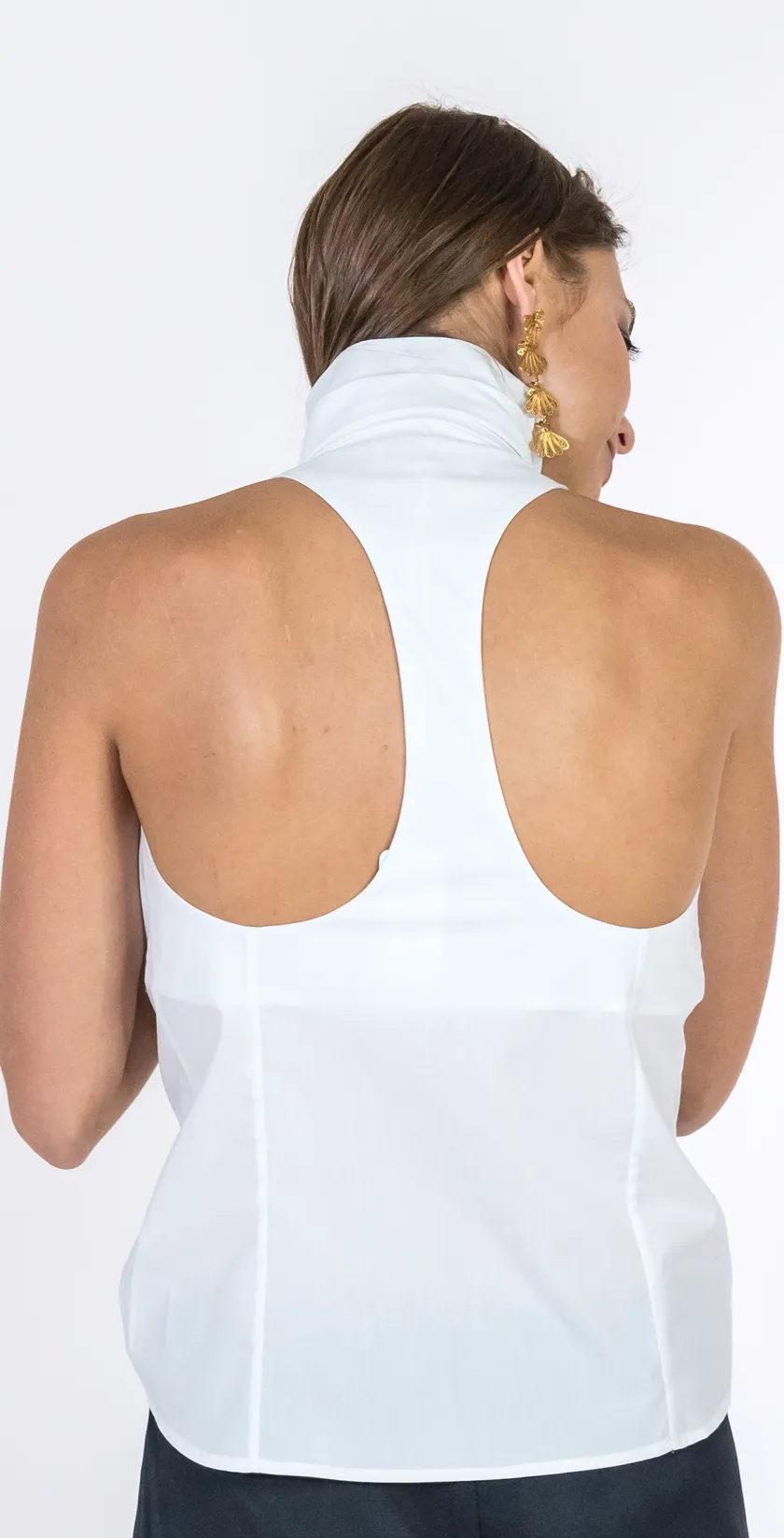 Tuxedo White Blouse