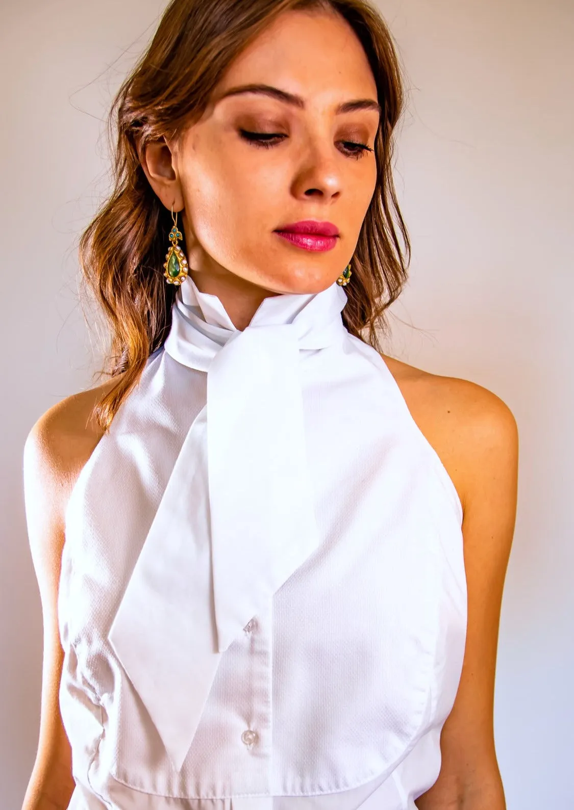 Tuxedo White Blouse