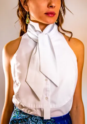 Tuxedo White Blouse
