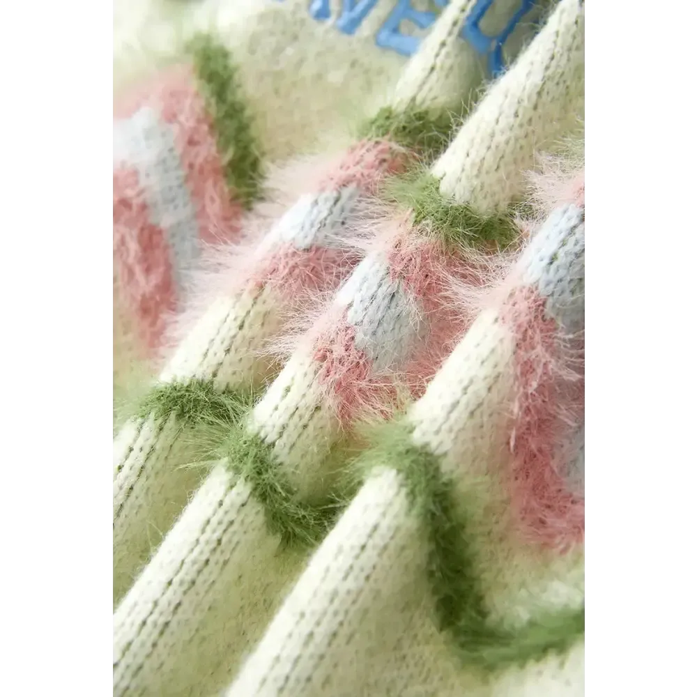 Unisex Fluffy Sweater Vest in Soft Touch Knit Material with Zigzag Pattern
