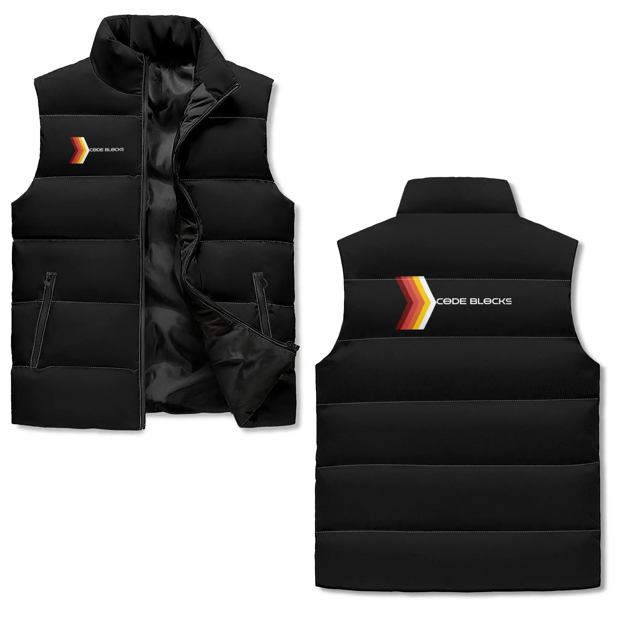 Unisex Lightweight All Over Printing Stand Collar Zip Up Puffer Vest