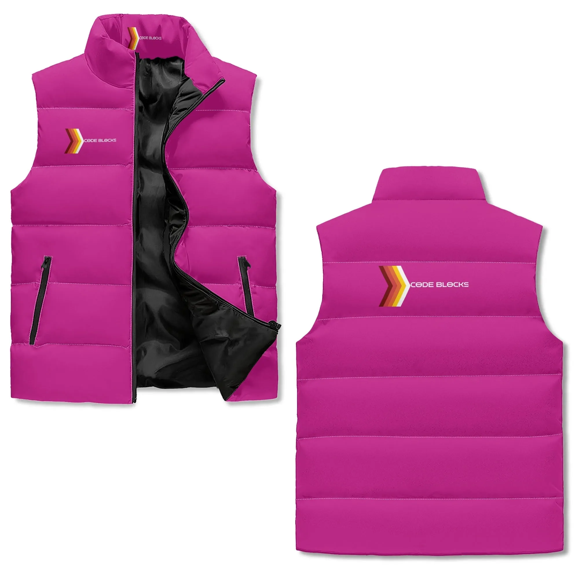 Unisex Lightweight All Over Printing Stand Collar Zip Up Puffer Vest