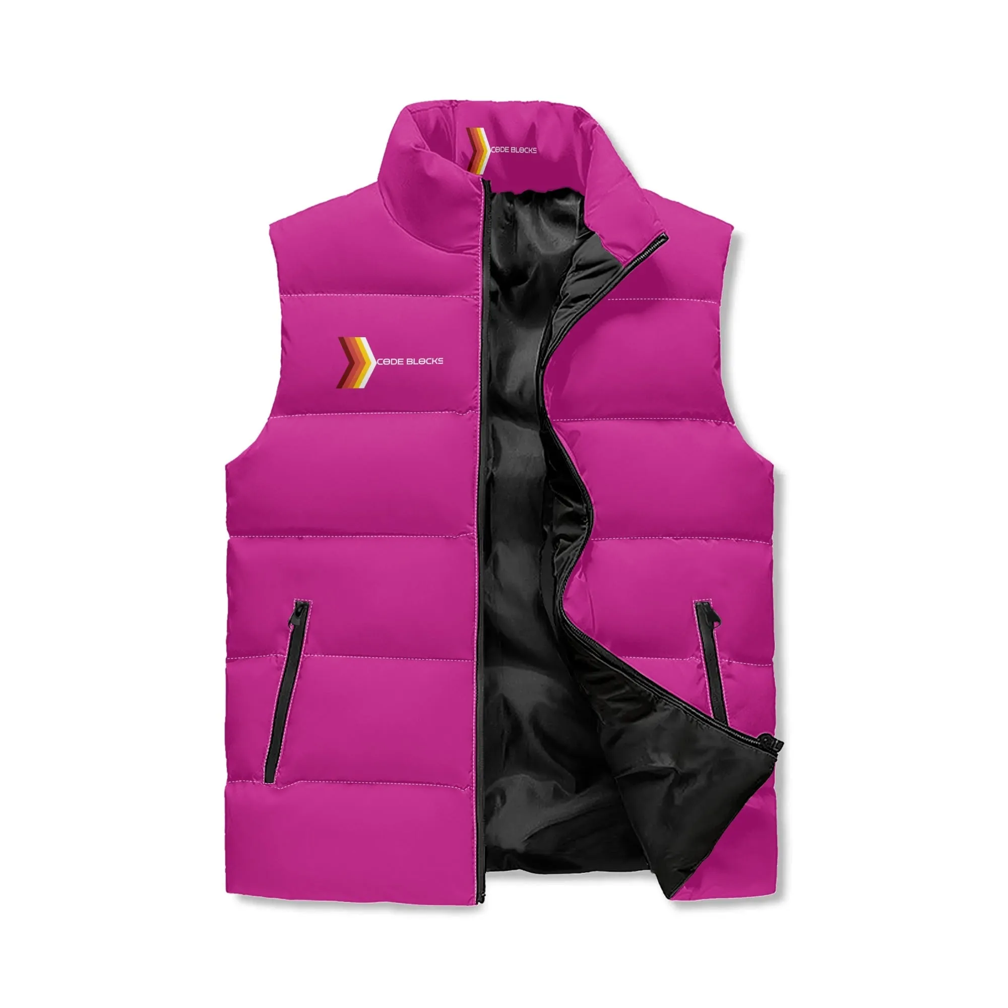 Unisex Lightweight All Over Printing Stand Collar Zip Up Puffer Vest