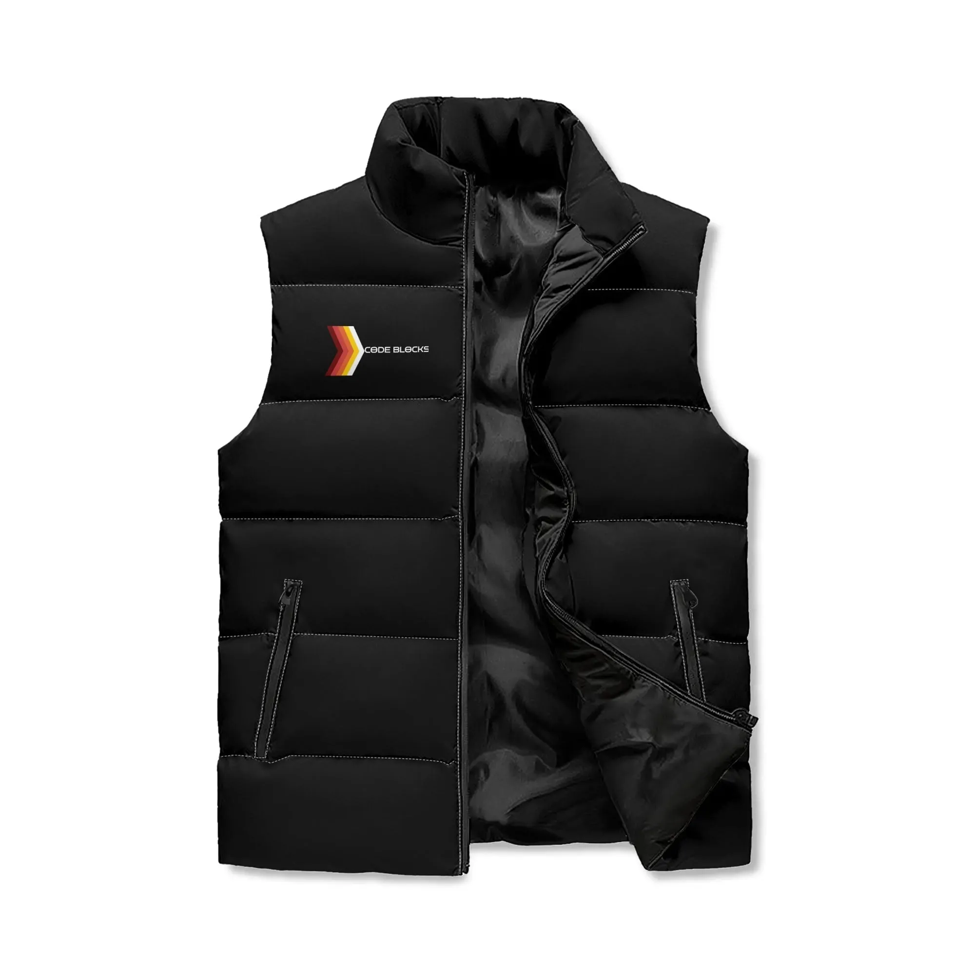 Unisex Lightweight All Over Printing Stand Collar Zip Up Puffer Vest