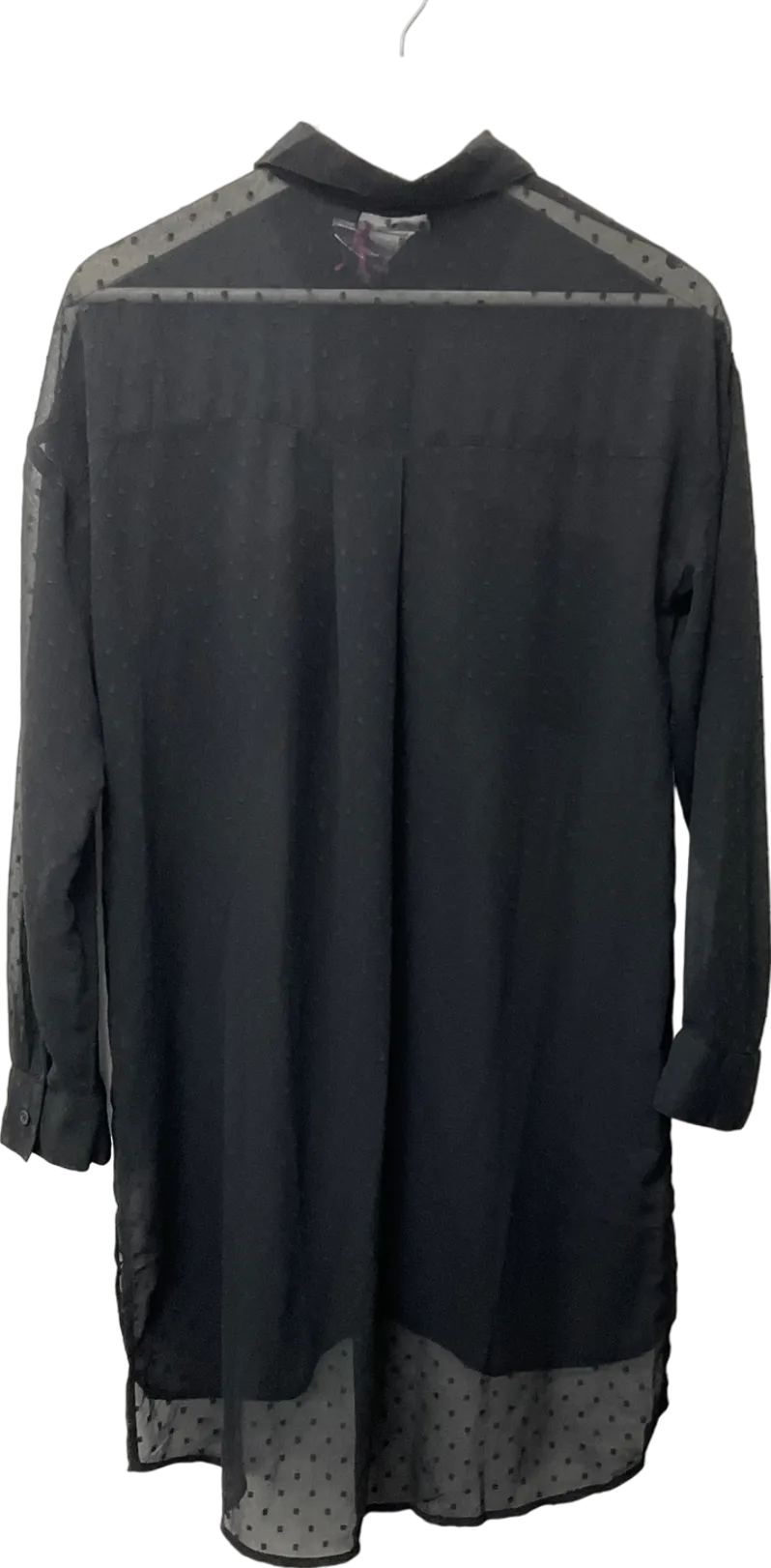 Very Black Yours Curve Texture Sheer Shirt UK 10