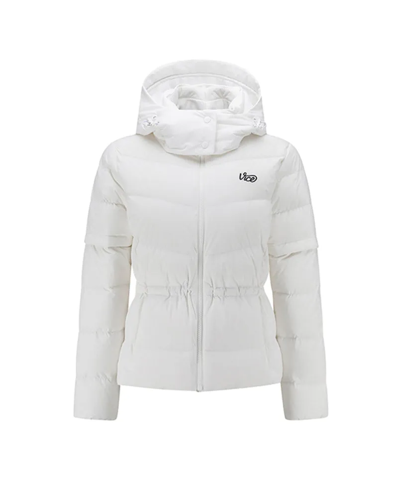 Vice Golf Atelier Women's Detachable Sleeve Hoodie Down Jacket - 2 Colors