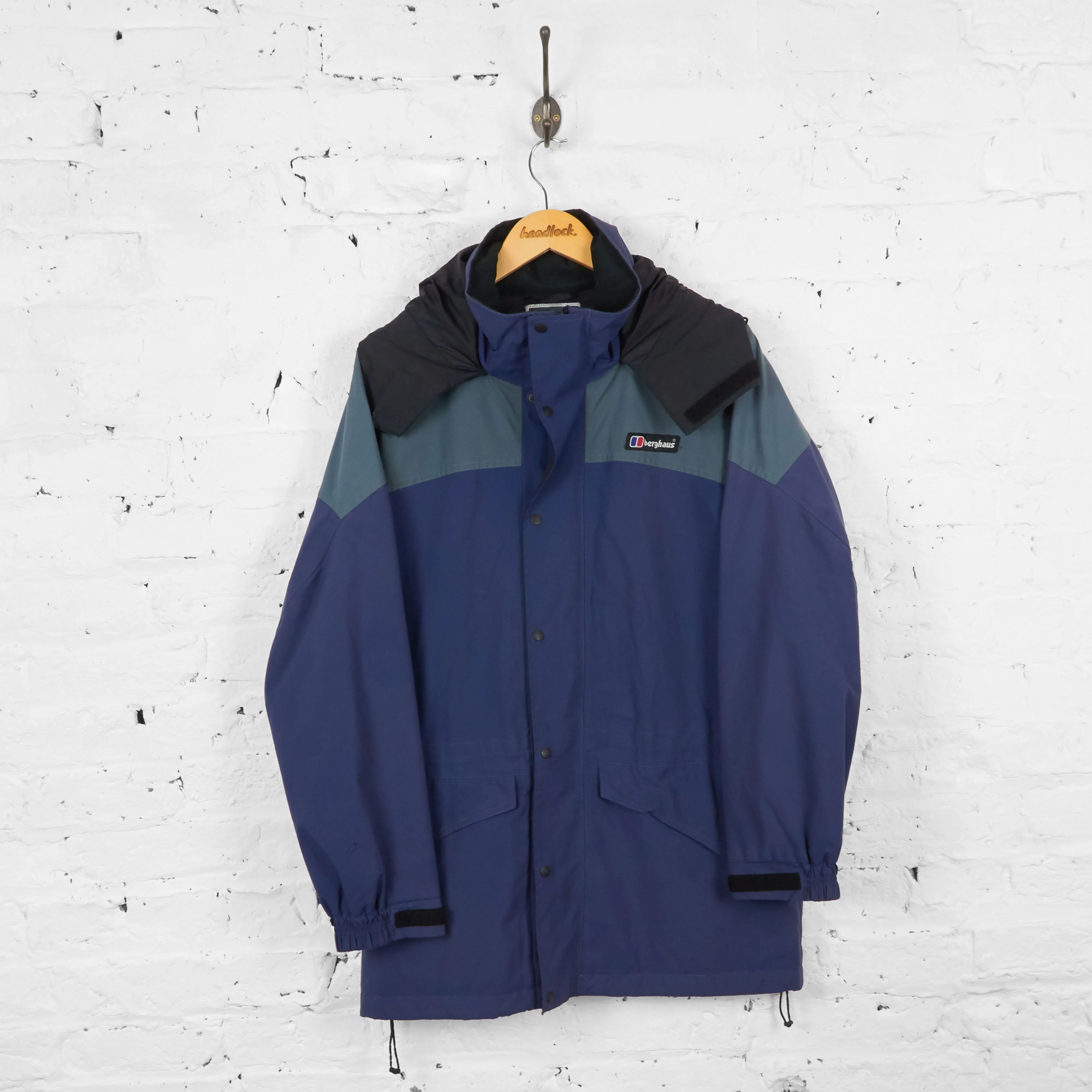 Vintage Hooded Berghaus Jacket - Navy/Grey - M
