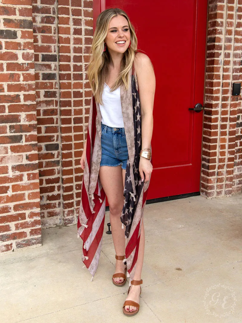 Vintage USA Flag Vest