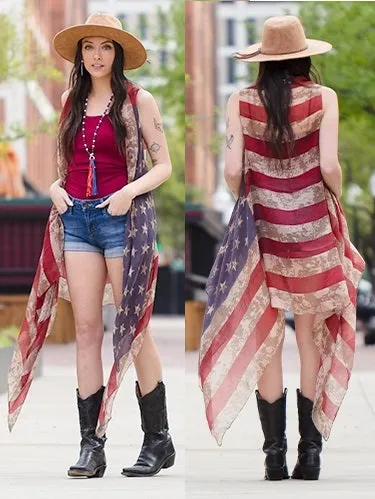 Vintage USA Flag Vest
