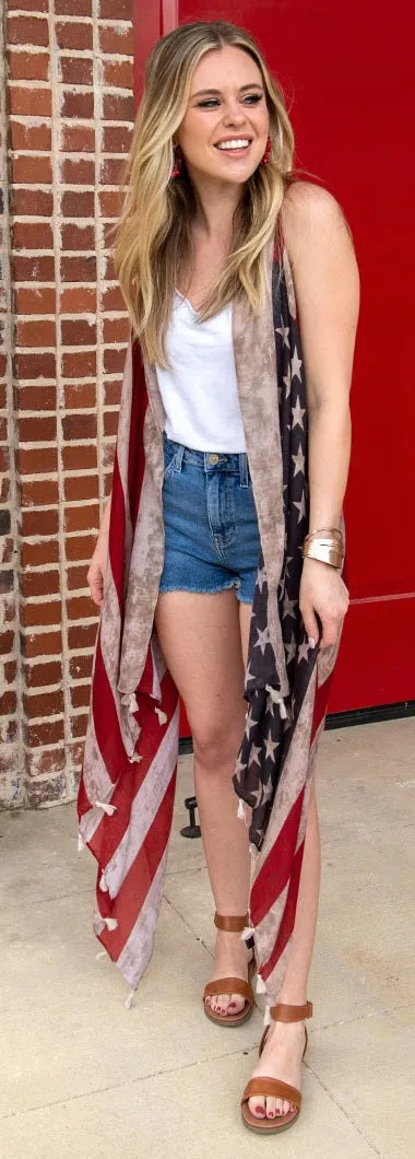 Vintage USA Flag Vest