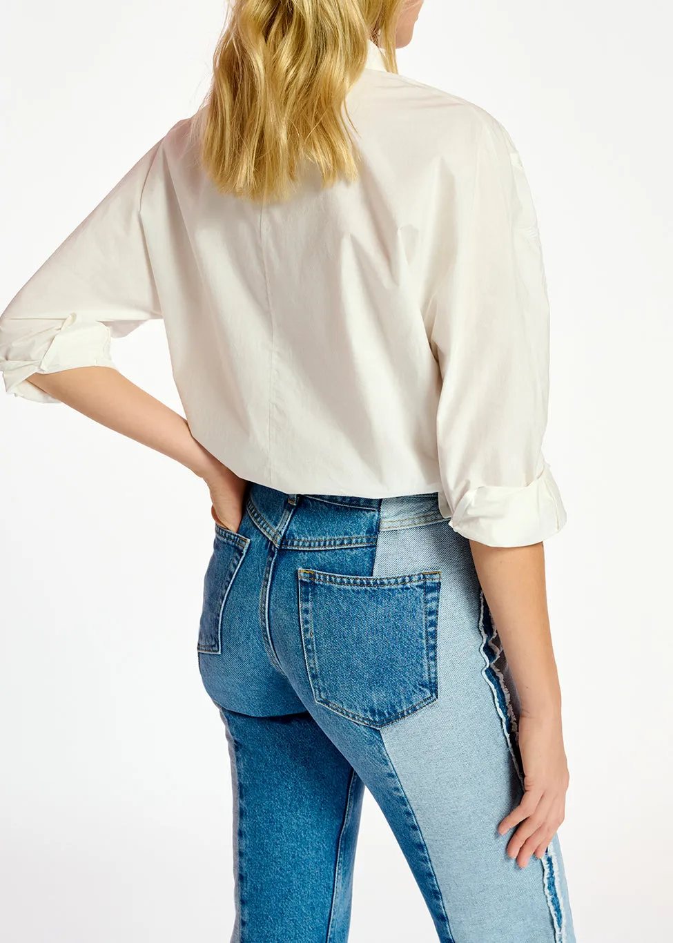 White cotton embroidered shirt