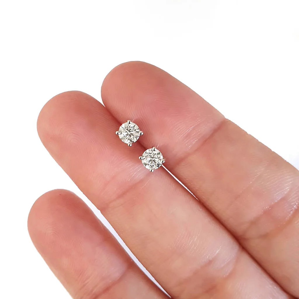 White Diamond Studs with Black and White Diamond Detachable Jackets