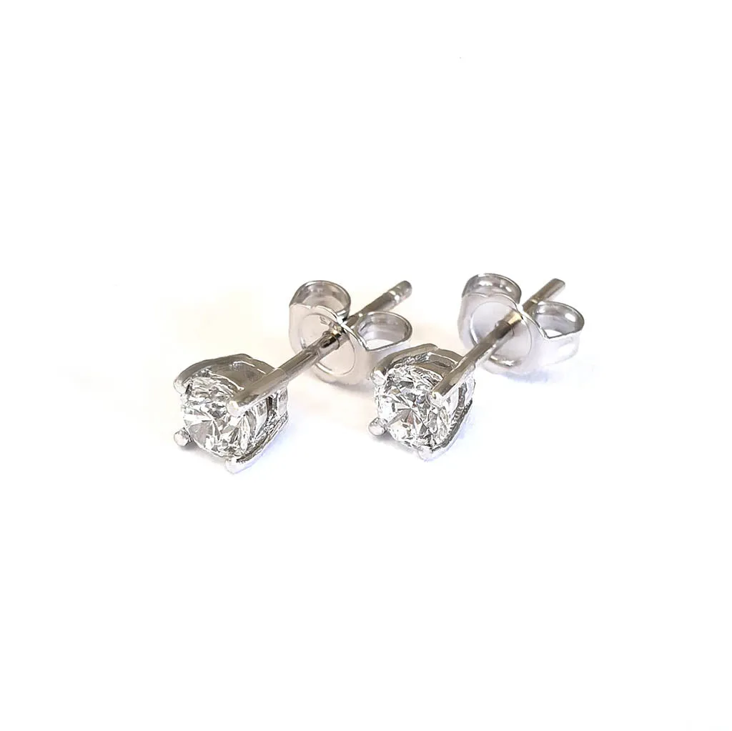 White Diamond Studs with Black and White Diamond Detachable Jackets