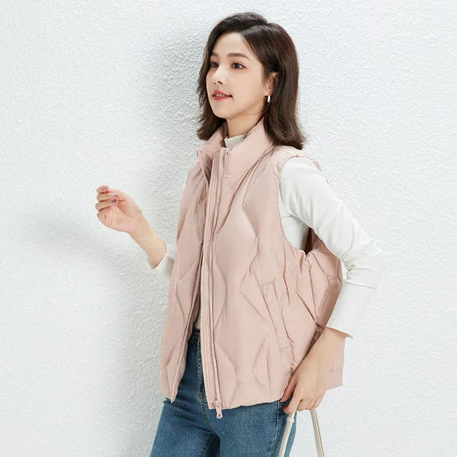 White Duck Down Sleeveless Coat Matte Seamless Waistcoat