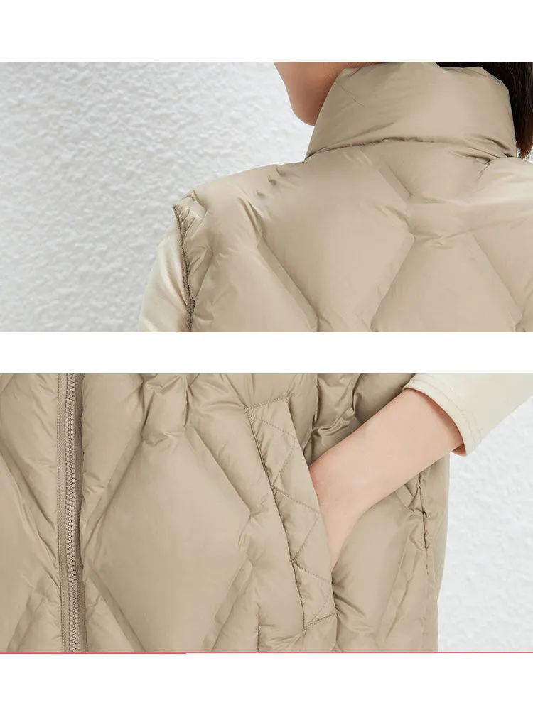 White Duck Down Sleeveless Coat Matte Seamless Waistcoat