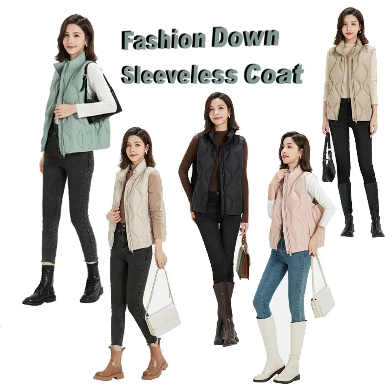 White Duck Down Sleeveless Coat Matte Seamless Waistcoat