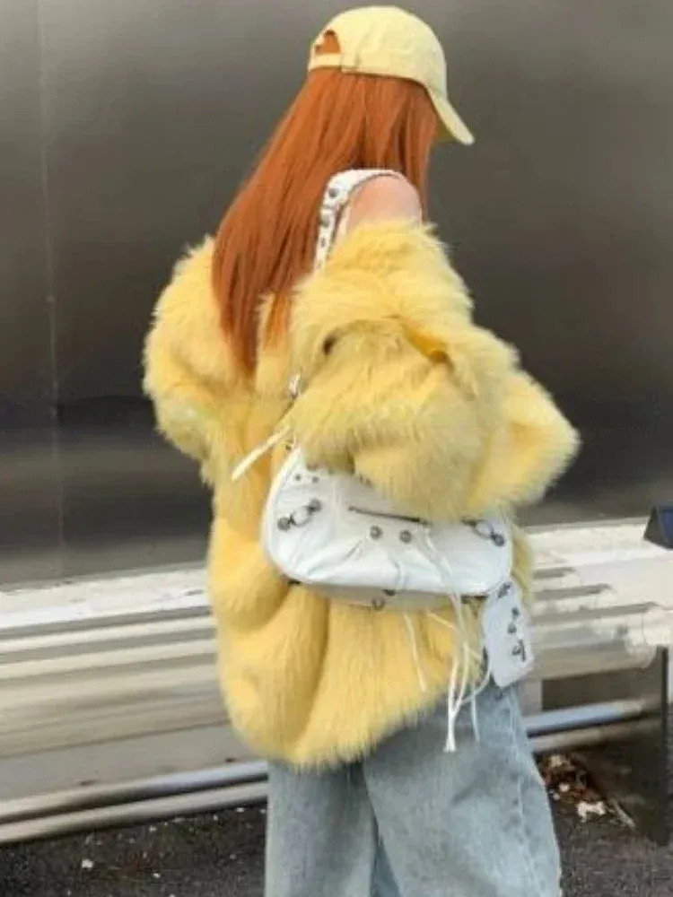 Winter Jackets Faux Fur Coat Women Korean Coat Hooded Fur Jacket