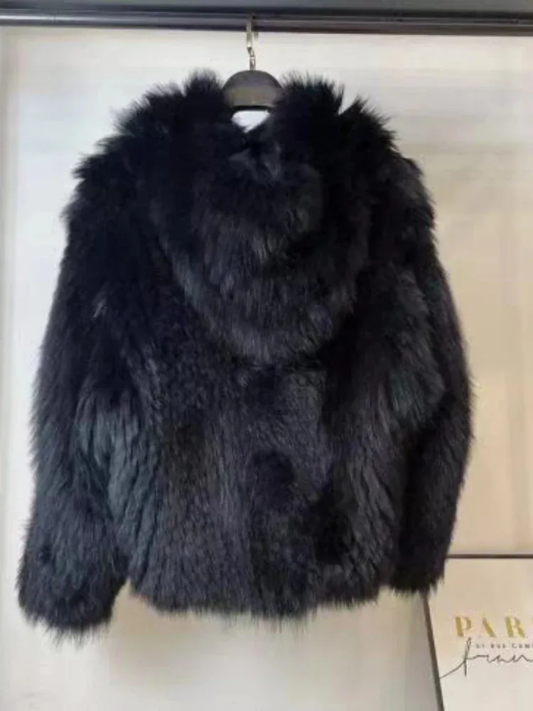 Winter Jackets Faux Fur Coat Women Korean Coat Hooded Fur Jacket