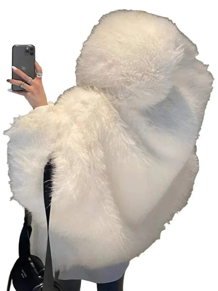 Winter Jackets Faux Fur Coat Women Korean Coat Hooded Fur Jacket