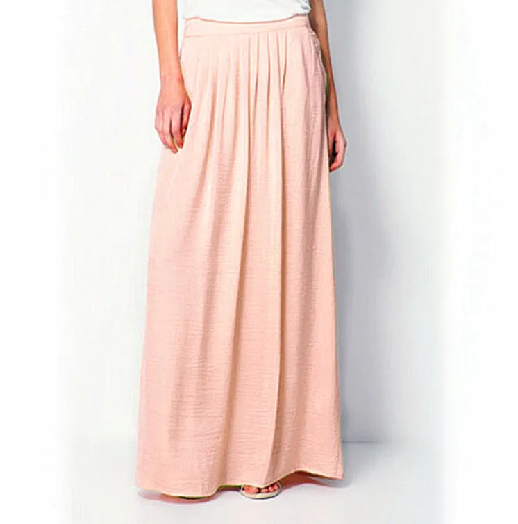 Woman Satin Long Skirt Elastic Waist Floor-Length Maxi Skirts Female Plus Size Ladies Bohemia Pleated saia skirts For Women