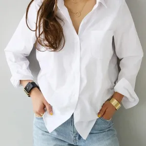 Women Blouse Top Long Sleeve Casual White Turn-down Collar OL Style Women Loose Blouses 3496 50