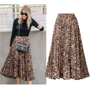 Women Size Skirt Mid-Length Pleated Skirt