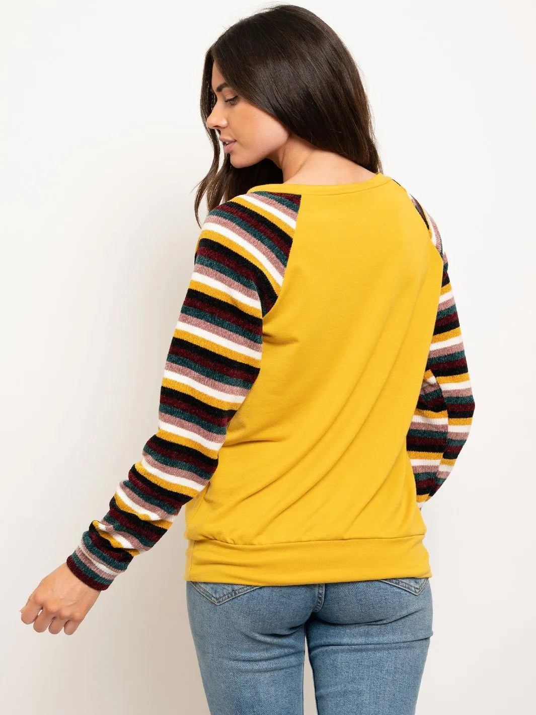 WOMEN'S LONG STRIPES SLEEVES TOP