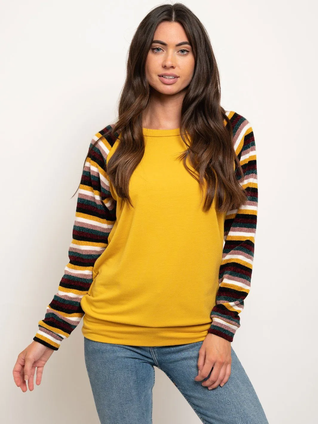 WOMEN'S LONG STRIPES SLEEVES TOP