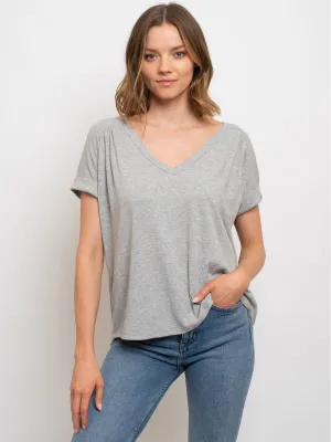 WOMEN'S V-NECK SHORT SLEEVE TOP