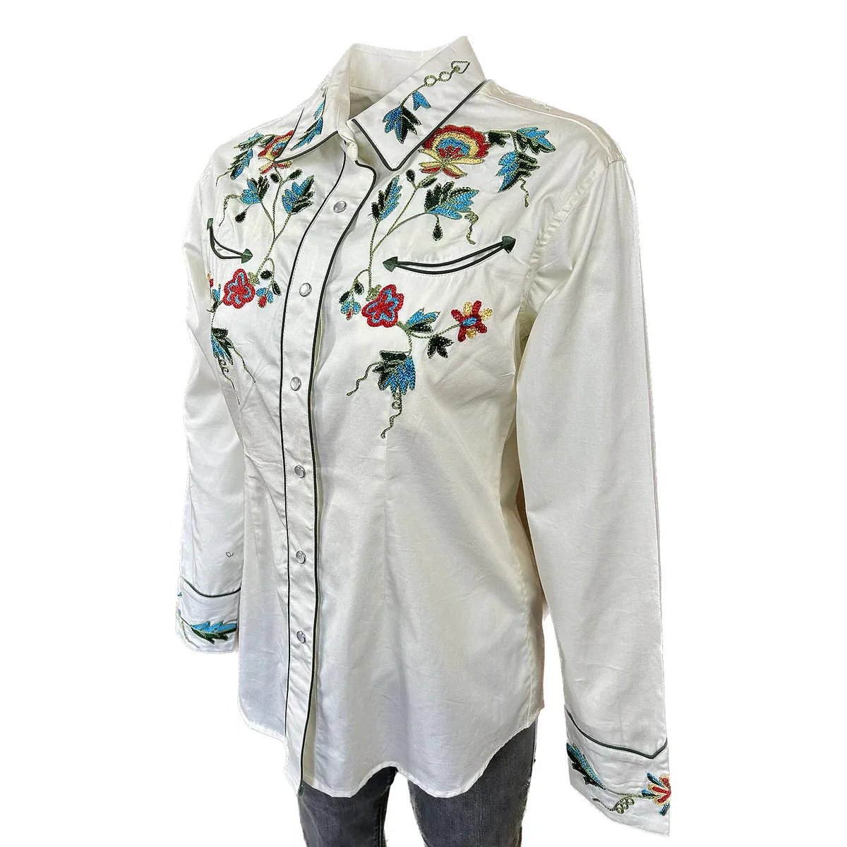 Women's Vintage Western Shirt Collection: Rockmount Fancy Floral Embroidery