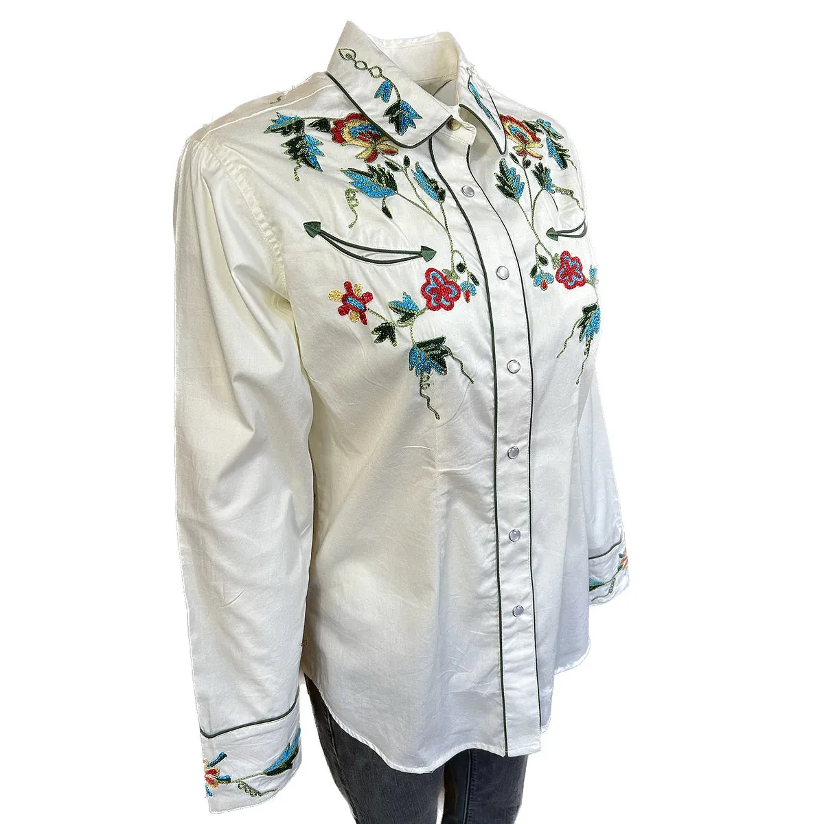 Women's Vintage Western Shirt Collection: Rockmount Fancy Floral Embroidery