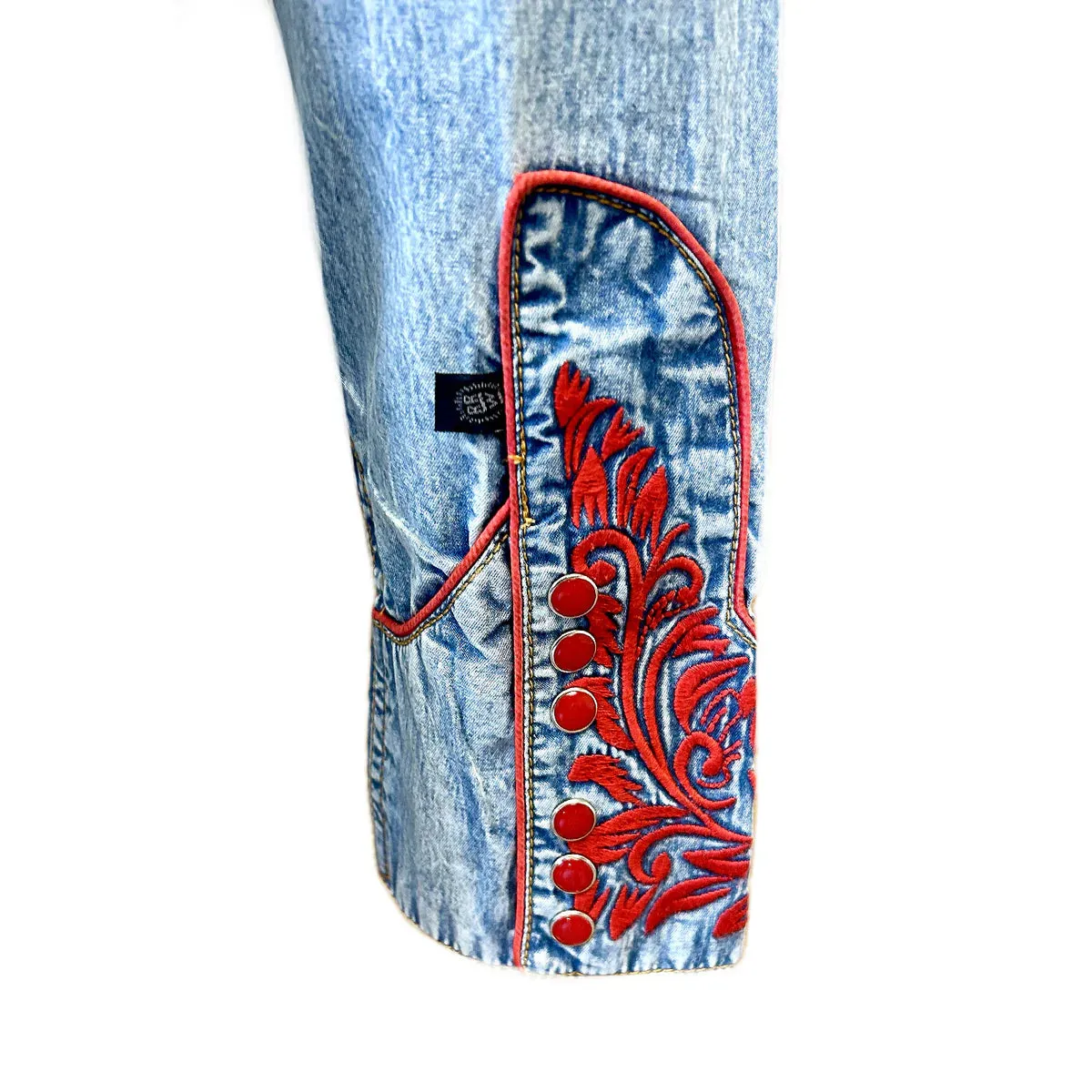 Women's Vintage Western Shirt Collection: Rockmount Fancy Tooling Denim