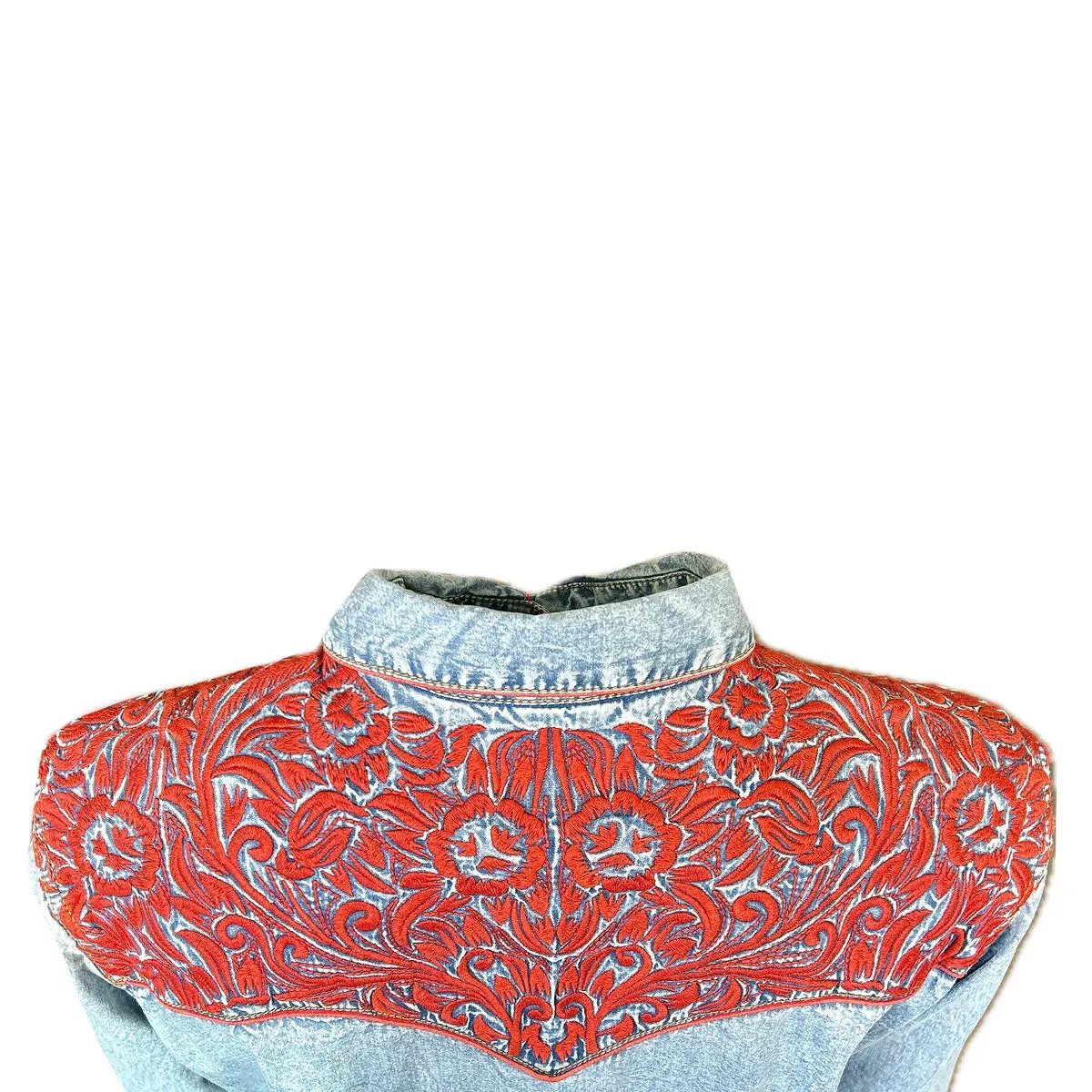 Women's Vintage Western Shirt Collection: Rockmount Fancy Tooling Denim