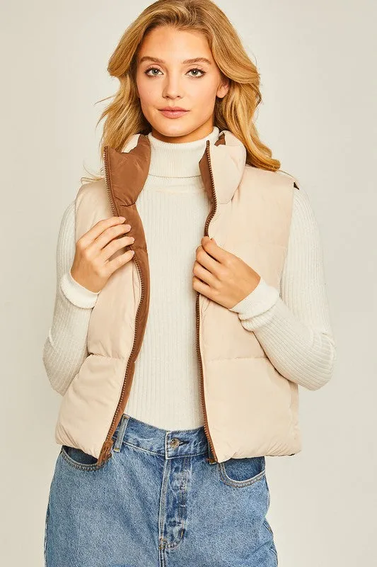 Woven Solid Reversible Vest bc