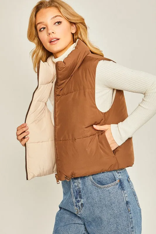 Woven Solid Reversible Vest bc