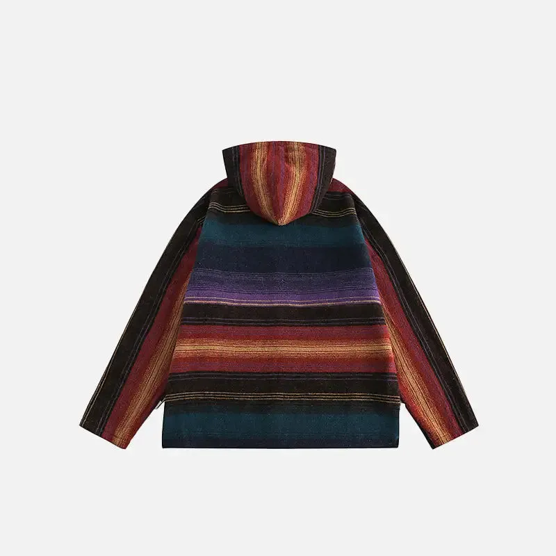 Y2K Retro Striped Hoodie for a Timeless Style Upgrade